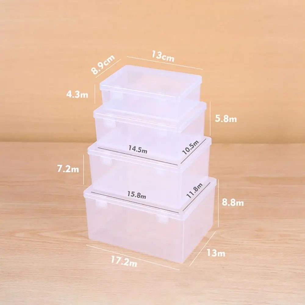 Thickened Transparent Portable Storage Box With Flip Lid Small Medium Large Rectangle Plastic Case 3
