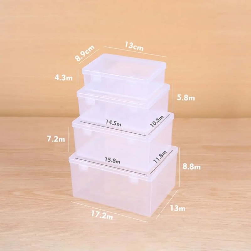 Thickened Transparent Portable Storage Box With Flip Lid Small Medium Large Rectangle Plastic Case 3