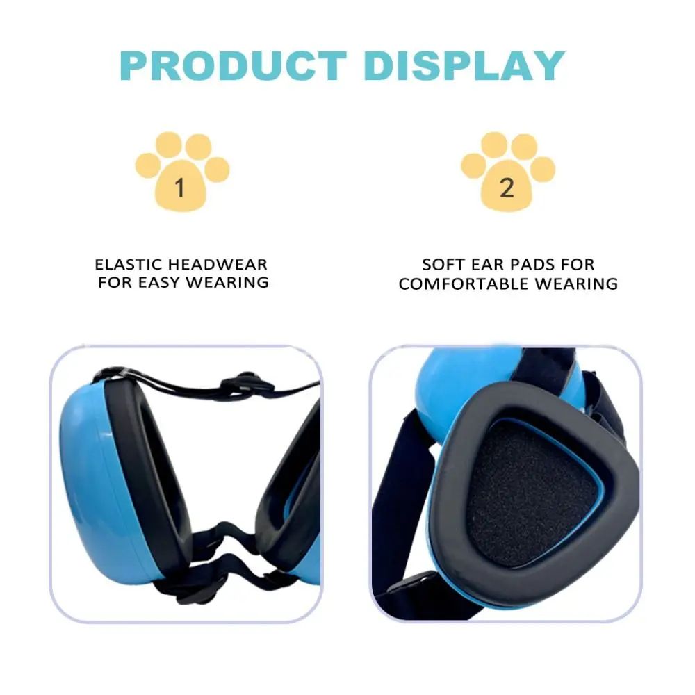 29dB NRR Dog Ear Muffs Noise Protection Adjustable Pet Hearing Protector For Fireworks Grooming Tra 1