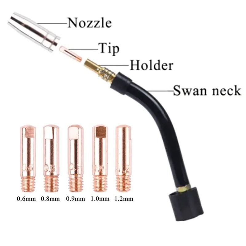MB15AK 14AK MIGMAG Welding Torch Contact Tip Gas Nozzle Replacement Universal Spare Parts For Smoo 2