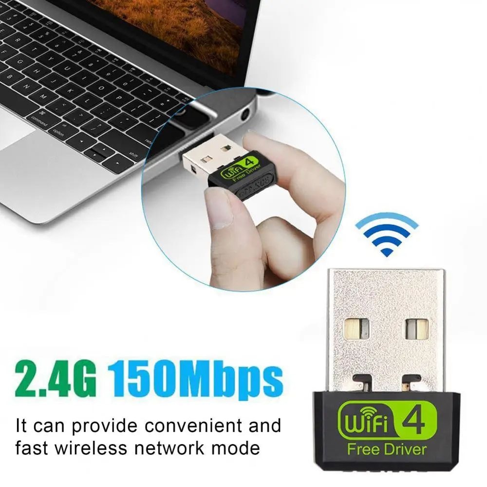 USB WiFi Adapter 150Mbps Wireless Network Card Fast Secure Connection Dongle For PCLaptop CDFree Dr 0