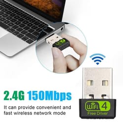 usb wifi adapter 150mbps wireless network card, fast secure connection dongle for pc/laptop, cd-free driver install