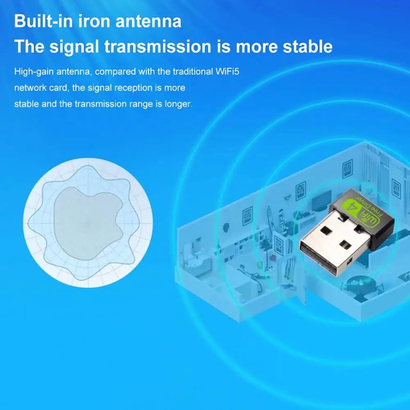 USB WiFi Adapter 150Mbps Wireless Network Card Fast Secure Connection Dongle For PCLaptop CDFree Dr 3