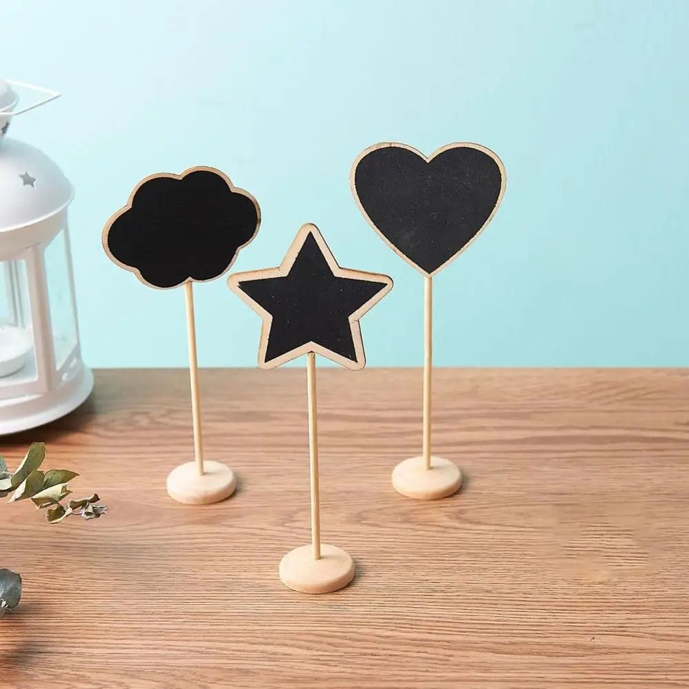 10 Pcs Mini Chalkboard Signs With Wooden Easels For Messages Table Numbers Events Cafes Home Decor 0