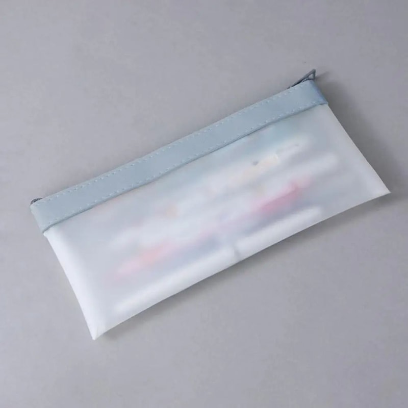 Transparent PVC Pencil Case With Zipper Waterproof Clear School Pouch For Stationery Makeup Travel 3