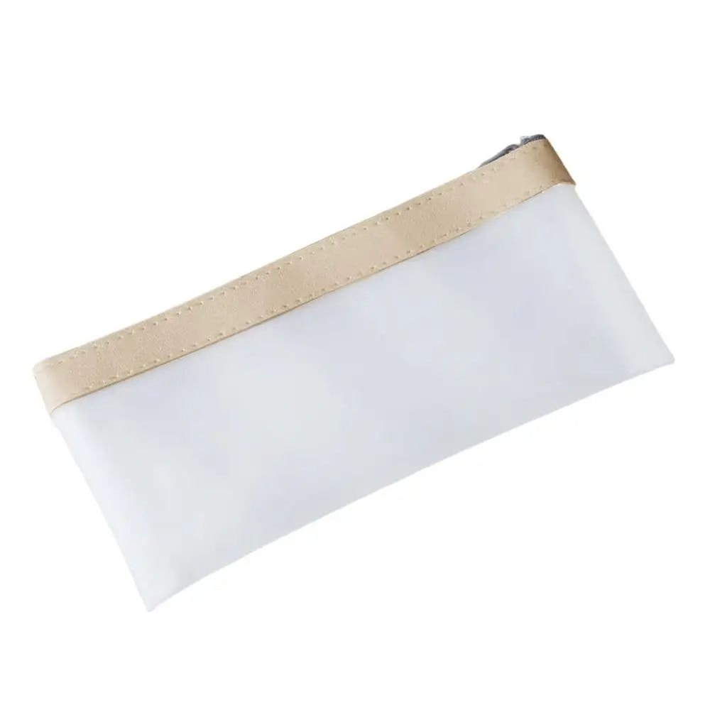 Transparent PVC Pencil Case With Zipper Waterproof Clear School Pouch For Stationery Makeup Travel 6