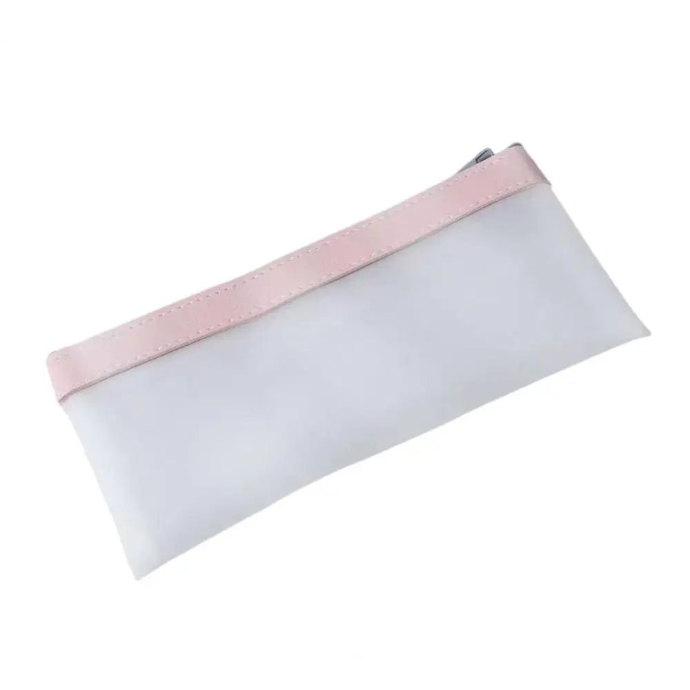 Transparent PVC Pencil Case With Zipper Waterproof Clear School Pouch For Stationery Makeup Travel 10