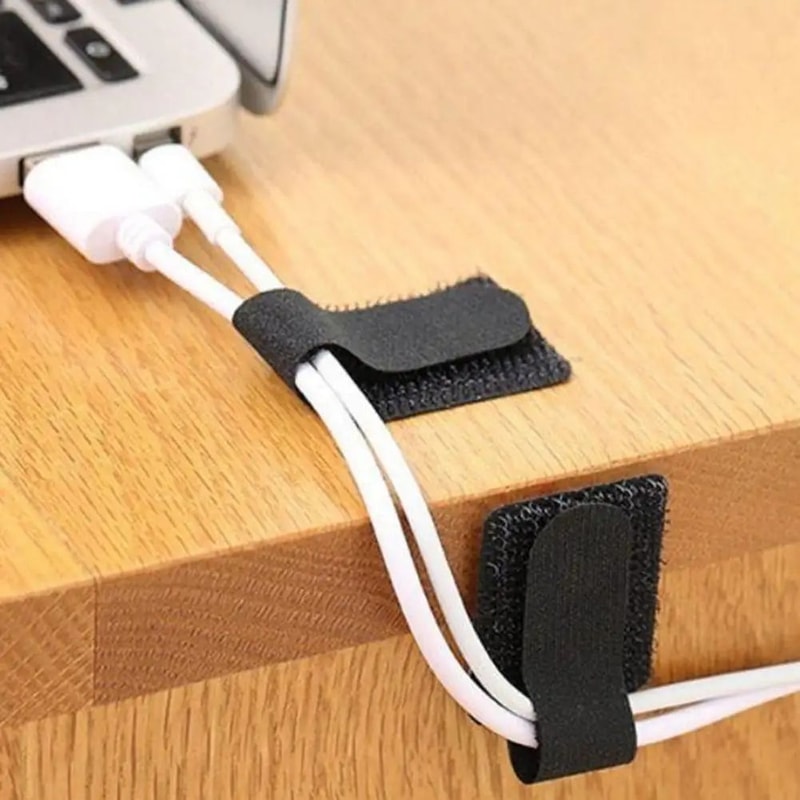 SelfAdhesive Reusable Cable Ties With Adjustable Cord Straps Strong Sticky Wire Clips For Home Off 1