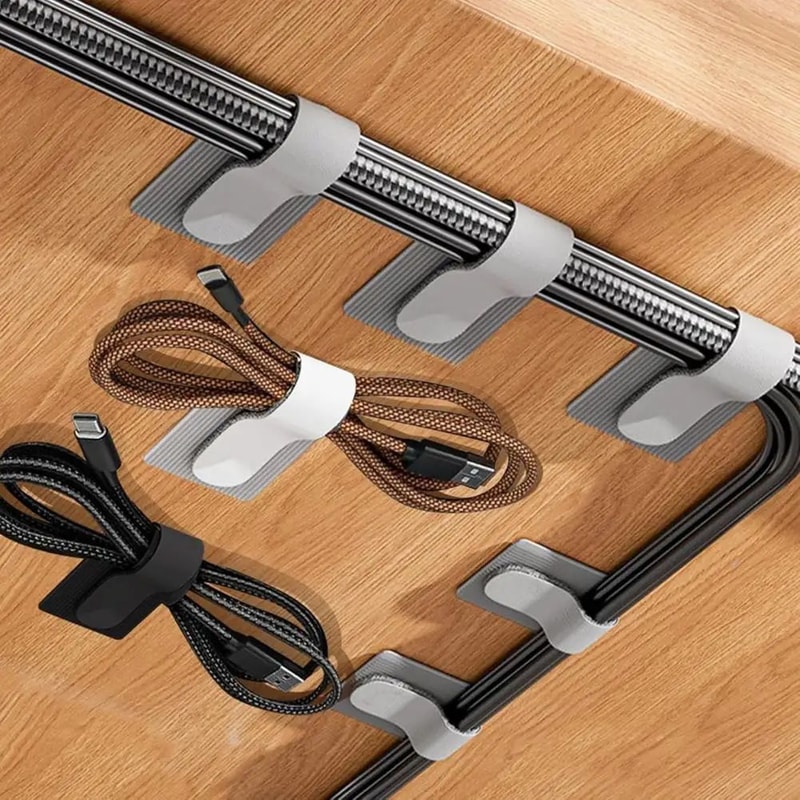 SelfAdhesive Reusable Cable Ties With Adjustable Cord Straps Strong Sticky Wire Clips For Home Off 2