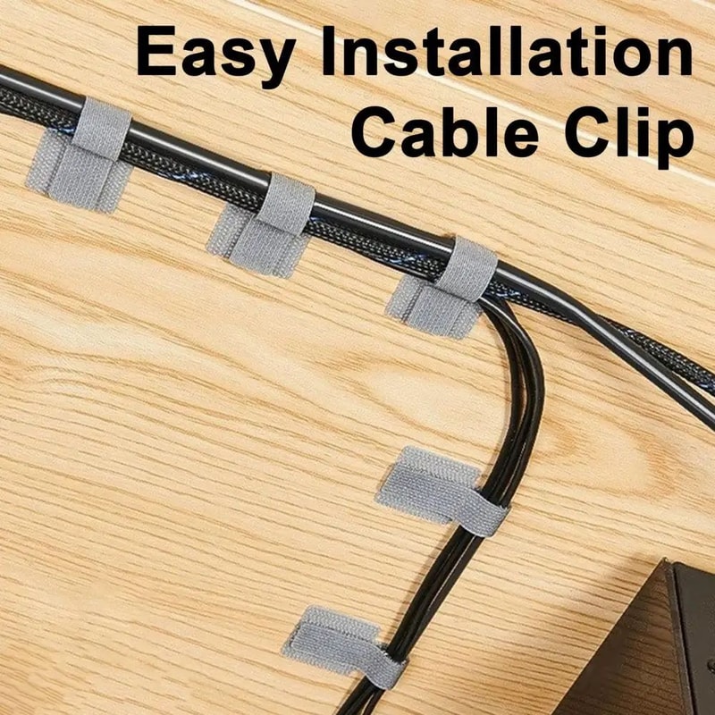 SelfAdhesive Reusable Cable Ties With Adjustable Cord Straps Strong Sticky Wire Clips For Home Off 3