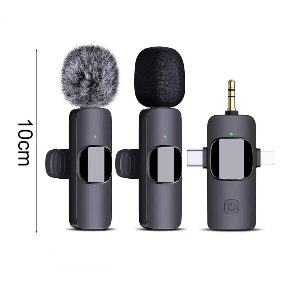 Wireless Lavalier Microphone Set With Noise Reduction ClipOn Mini Mic For IPhoneAndroid Clear Audio 5