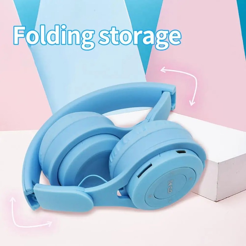 Cute Bluetooth 50 Wireless Headphones With Noise Reduction Stereo Gaming Sports Headset Builtin Mic 1