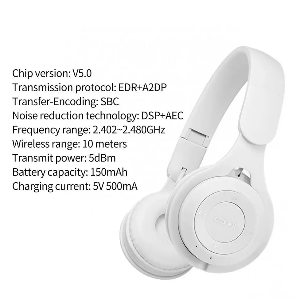 Cute Bluetooth 50 Wireless Headphones With Noise Reduction Stereo Gaming Sports Headset Builtin Mic 3