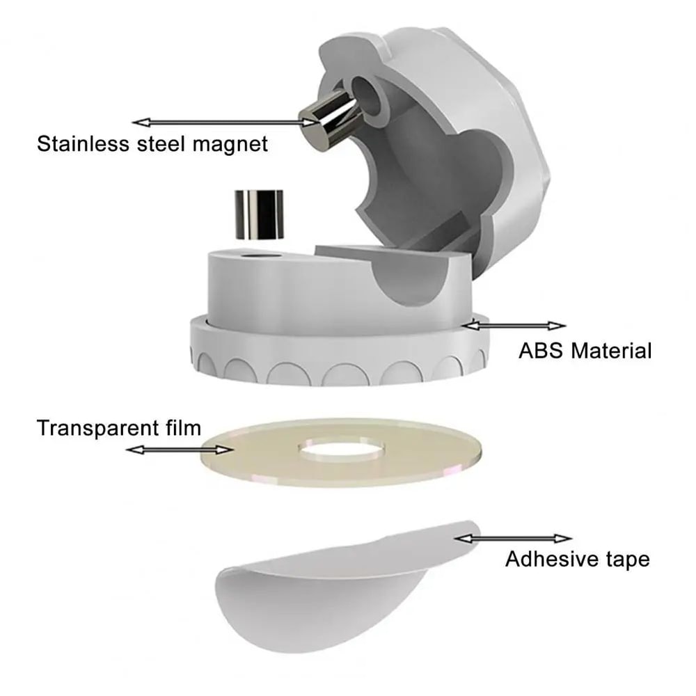 360 Rotating Magnetic Cable Organizer SelfAdhesive Desk Cord Holder Clip For Charger Wires Clean Ca 4