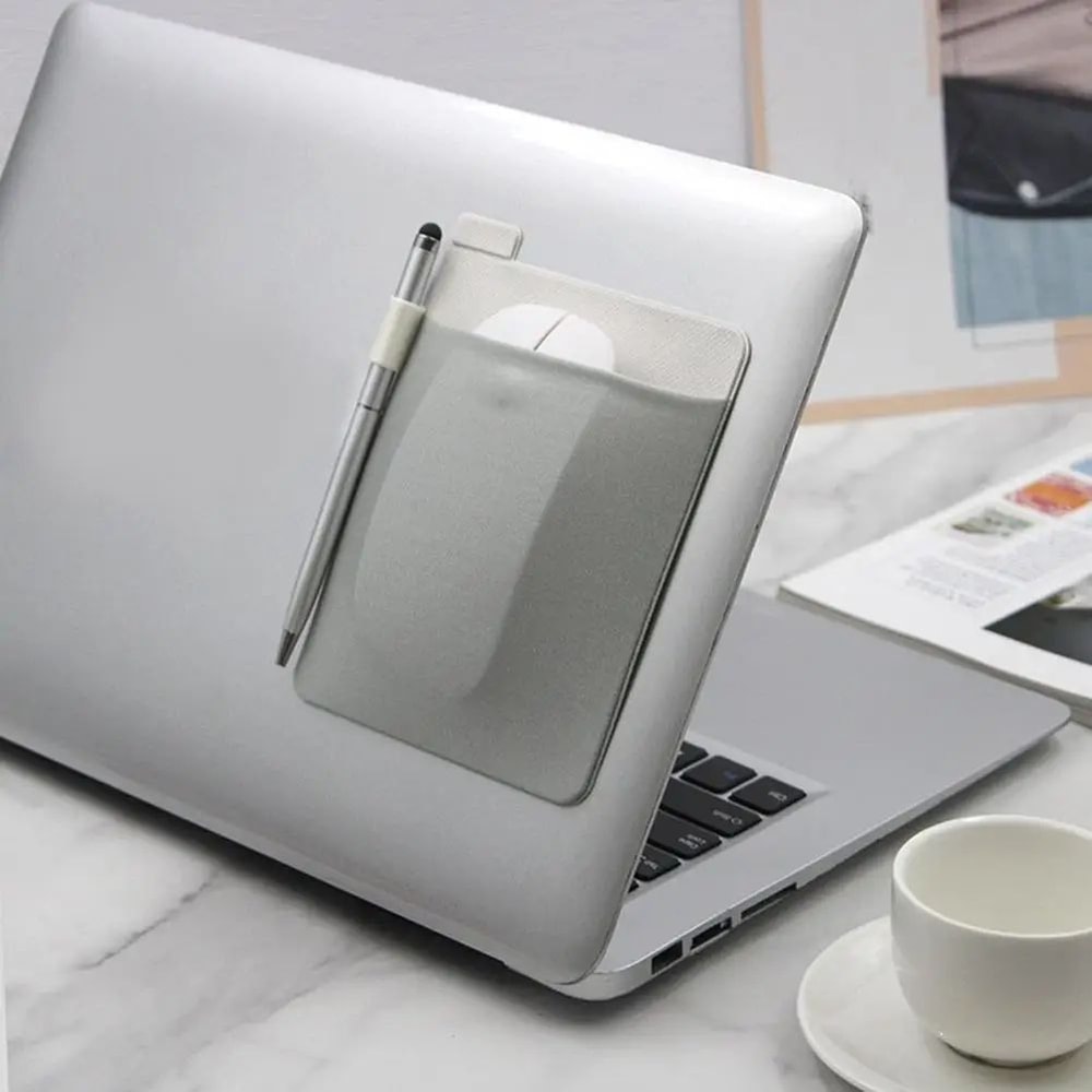 Adhesive Laptop Back Storage Pouch Slim Cable Organizer Bag For Tablet Accessories Mouse Charger Pe 5