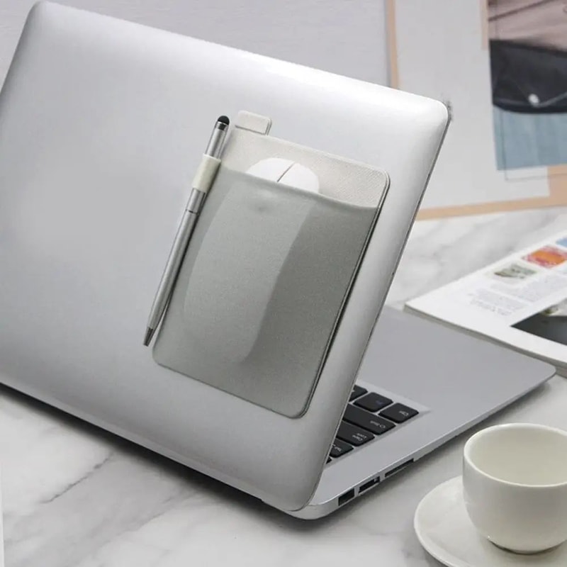 Adhesive Laptop Back Storage Pouch Slim Cable Organizer Bag For Tablet Accessories Mouse Charger Pe 5