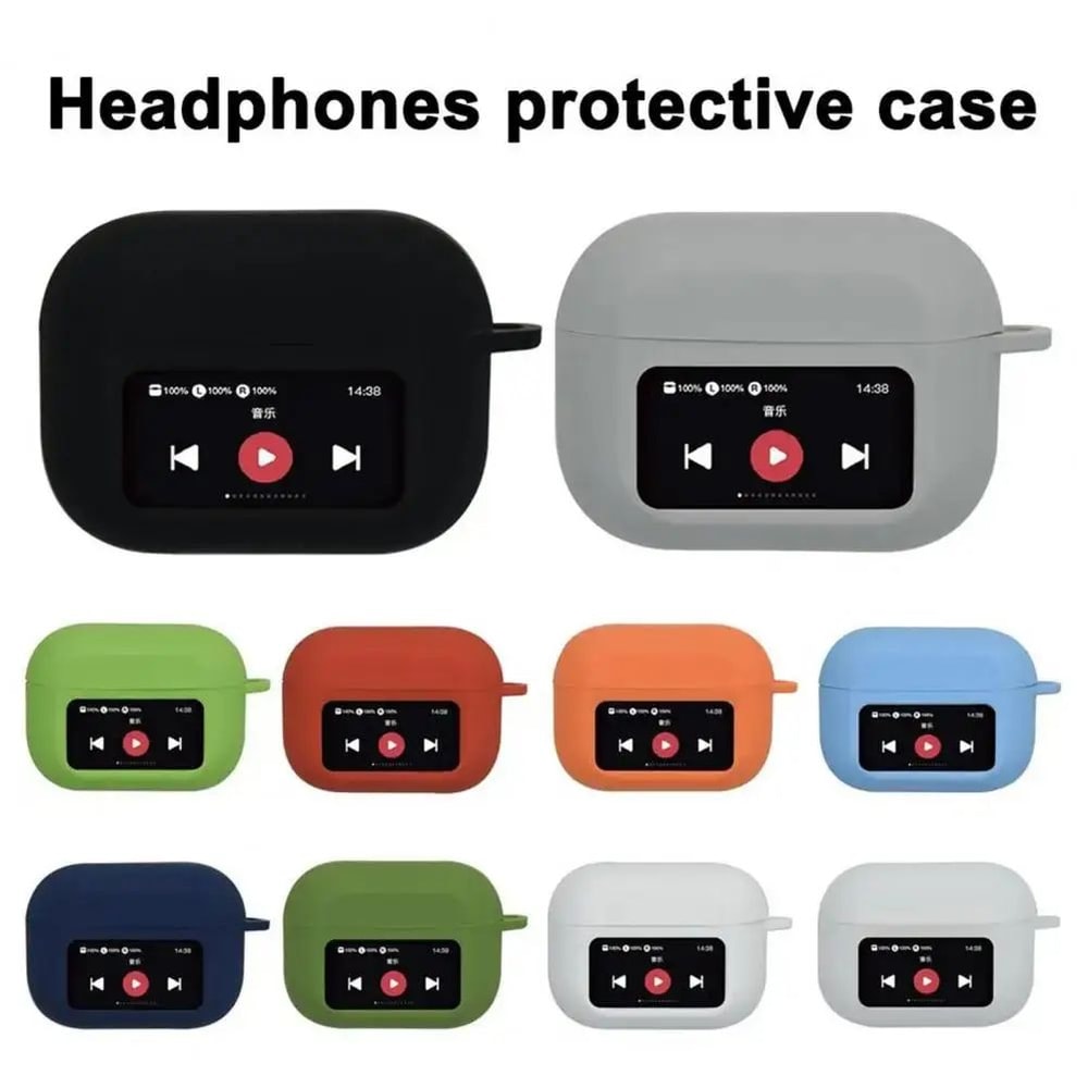 Silicone AirPods Case Cover With Screen Window Shockproof Wireless Earbuds Charging Case Protector 1