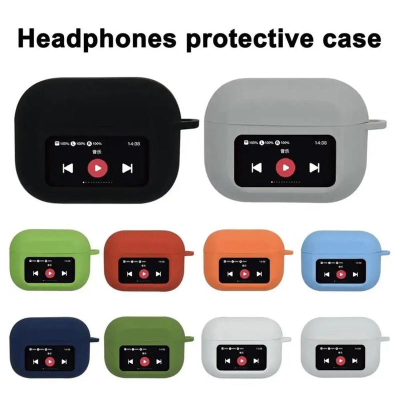 Silicone AirPods Case Cover With Screen Window Shockproof Wireless Earbuds Charging Case Protector 1