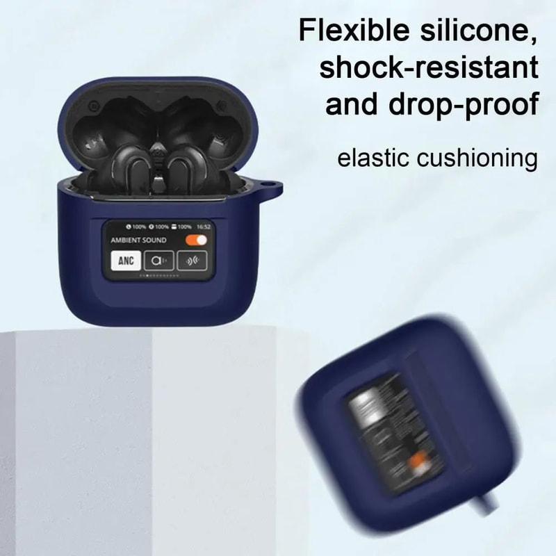 Silicone AirPods Case Cover With Screen Window Shockproof Wireless Earbuds Charging Case Protector 2