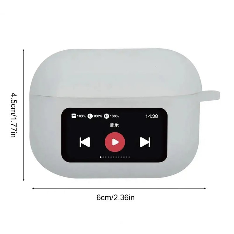 Silicone AirPods Case Cover With Screen Window Shockproof Wireless Earbuds Charging Case Protector 5