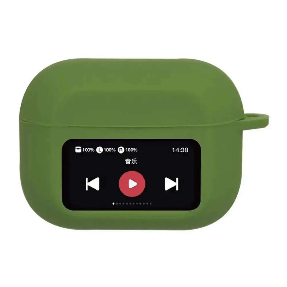 Silicone AirPods Case Cover With Screen Window Shockproof Wireless Earbuds Charging Case Protector 8