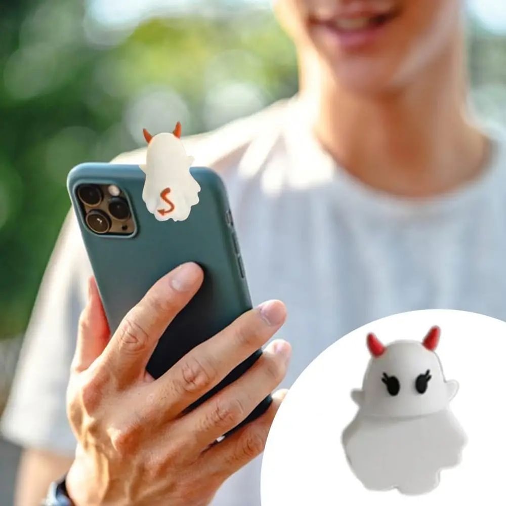 Cute Halloween Ghost Phone Buddy StickOn Mini Ghost Figures Adhesive Smartphone Topper Decor Kawaii 2