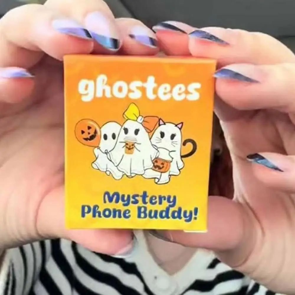 Cute Halloween Ghost Phone Buddy StickOn Mini Ghost Figures Adhesive Smartphone Topper Decor Kawaii 4
