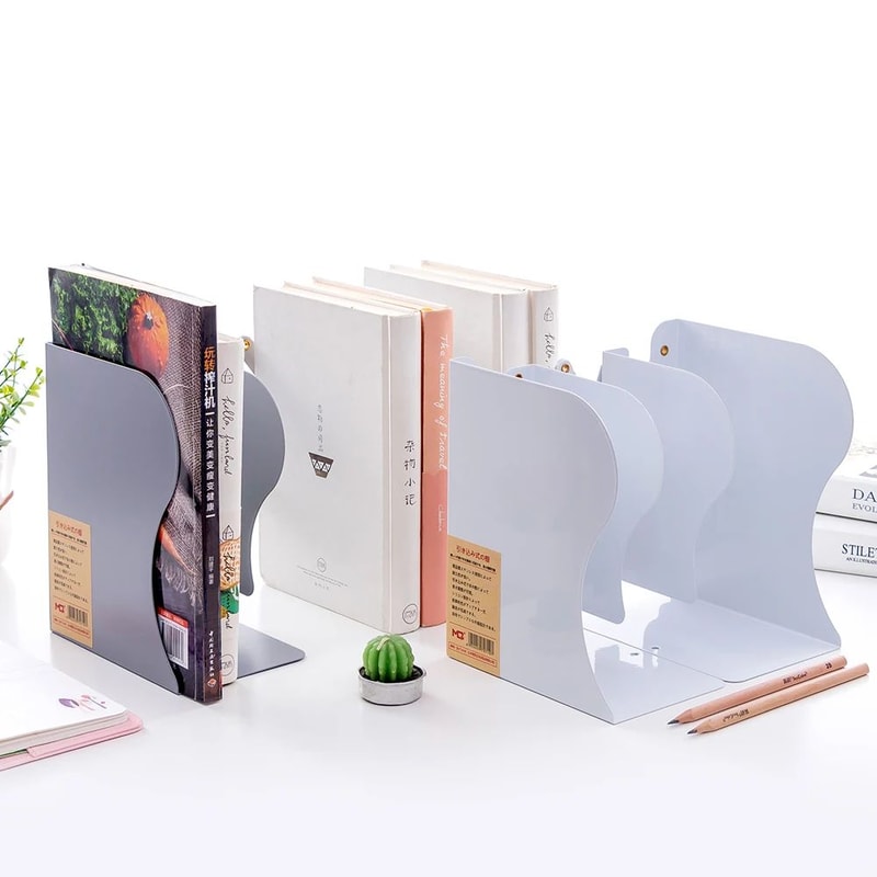 Retractable Foldable Iron Bookends For Desk Shelf Adjustable Book Support Stand Rack HeavyDuty Des 3