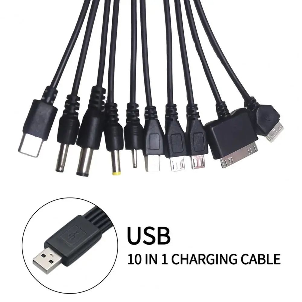 10in1 MultiDevice Charging Cable 906 Inches Universal TangleFree PVC Cord Fast Charge Data Cable Fo 0