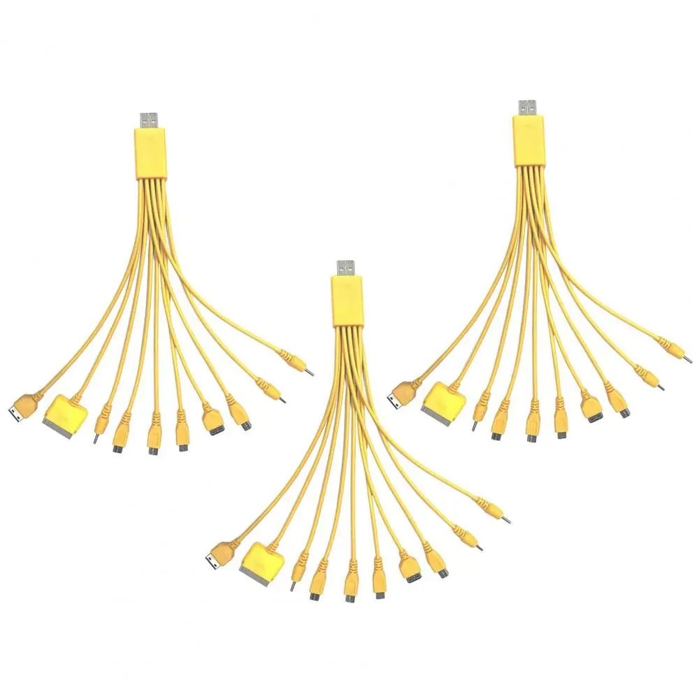 10in1 MultiDevice Charging Cable 906 Inches Universal TangleFree PVC Cord Fast Charge Data Cable Fo 12