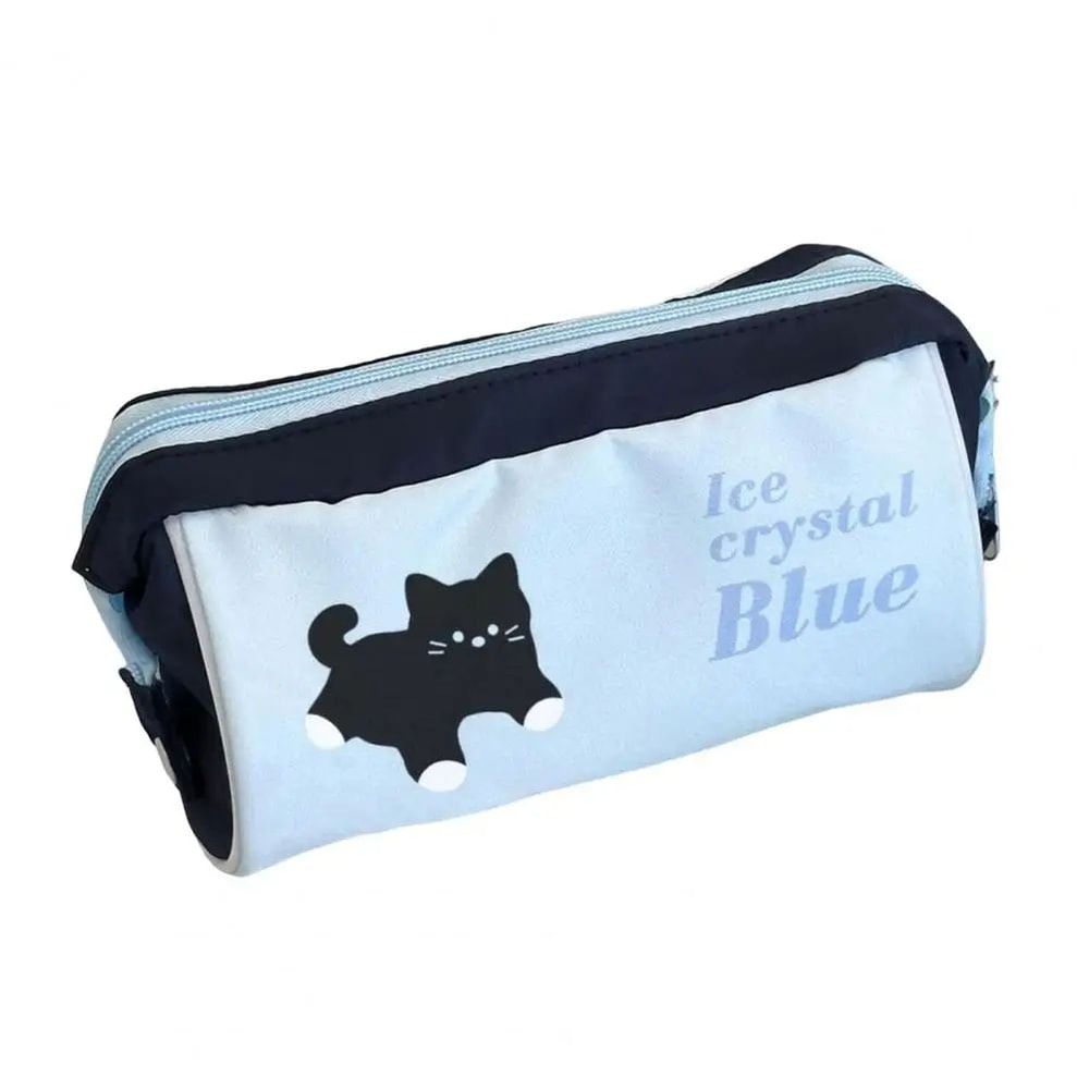 Durable Canvas Stationery Pouch Pencil Case Large Capacity Cute Print Zipper Bag Portable School Su 6