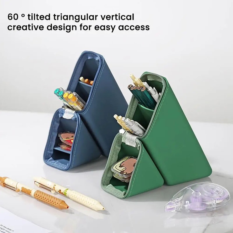 Expandable Silicone Pencil Case Standing Pen Holder Large Capacity Stretchy Stationery Organizer Fo 1