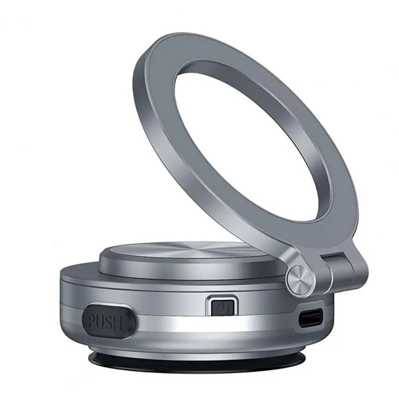 Magnetic Car Phone Holder Electric Vacuum Suction Mount Strong Grip 360 Rotation Secure Dashboard W 8