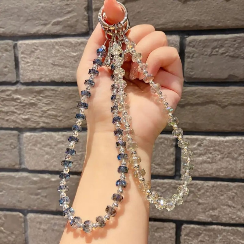 Faux Crystal Phone Strap Detachable Chain Glamorous Phone Lanyard Adjustable Wrist Strap Purse Char 1