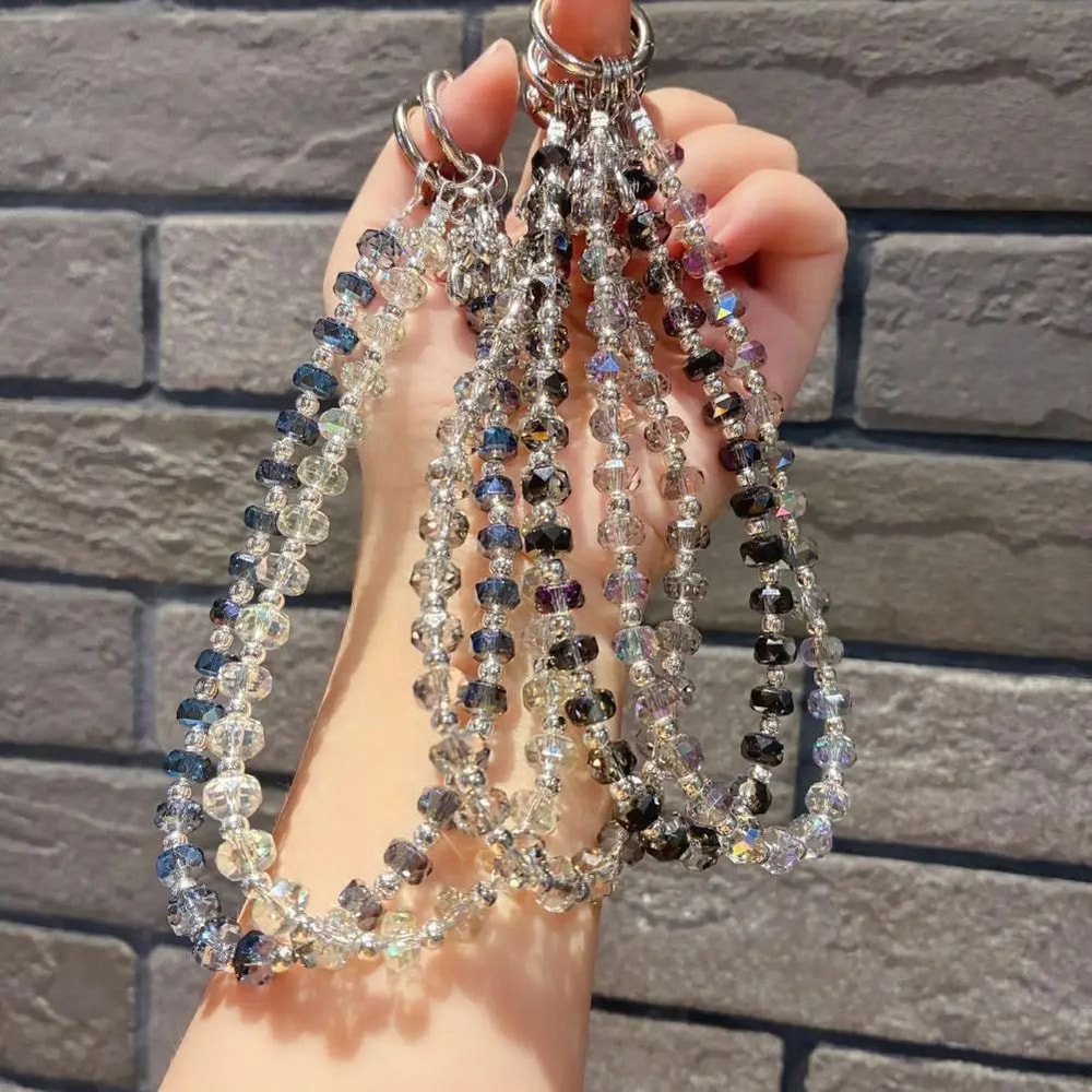 Faux Crystal Phone Strap Detachable Chain Glamorous Phone Lanyard Adjustable Wrist Strap Purse Char 3