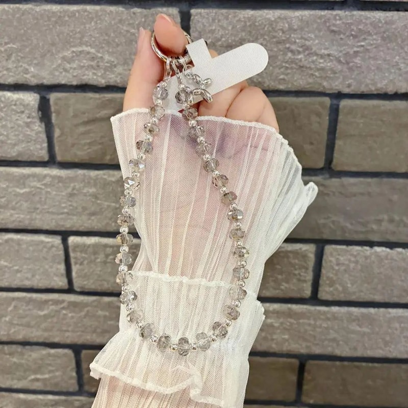 Faux Crystal Phone Strap Detachable Chain Glamorous Phone Lanyard Adjustable Wrist Strap Purse Char 4