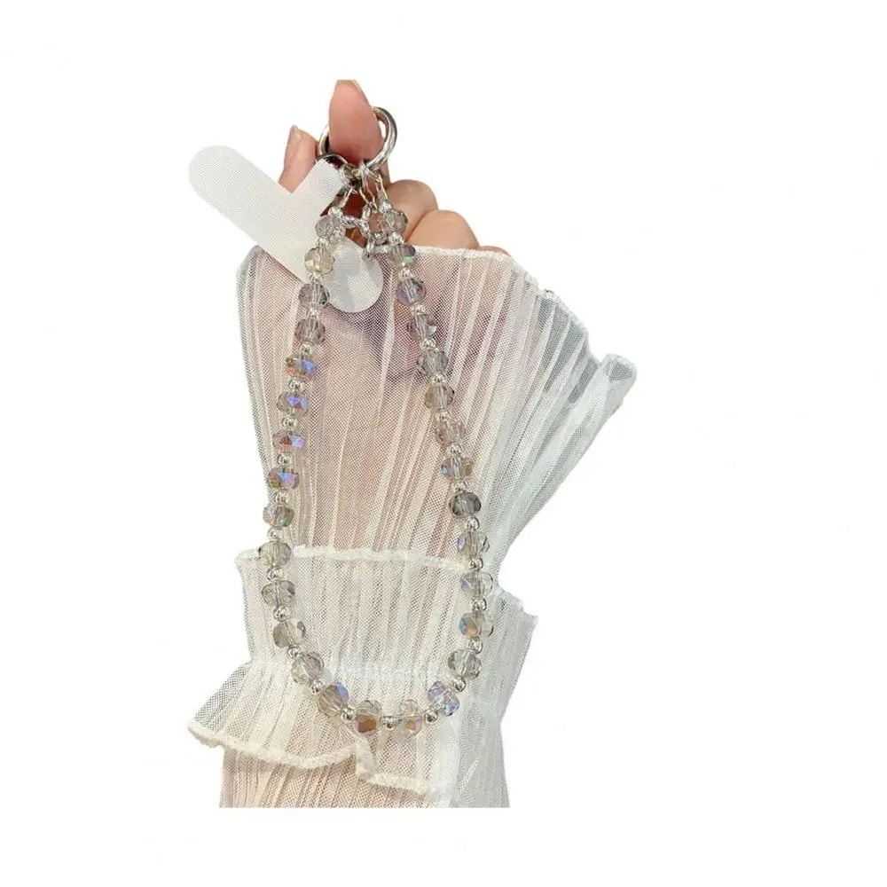 Faux Crystal Phone Strap Detachable Chain Glamorous Phone Lanyard Adjustable Wrist Strap Purse Char 8