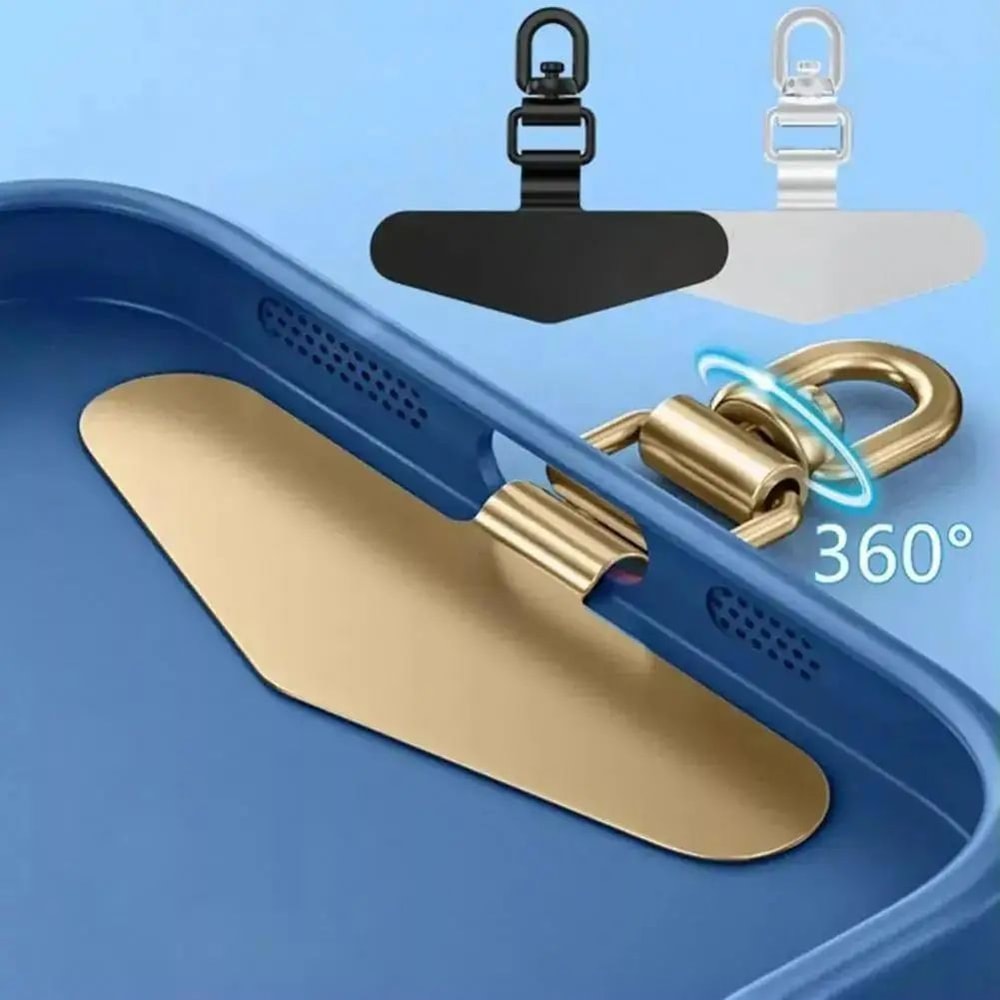 360 Rotatable Phone Lanyard Clip Patch Stainless Steel AntiFall Strap Adapter 04mm Ultra Thin Gaske 1