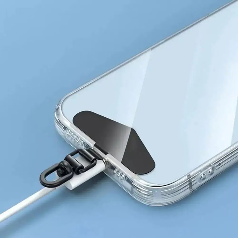 360 Rotatable Phone Lanyard Clip Patch Stainless Steel AntiFall Strap Adapter 04mm Ultra Thin Gaske 3