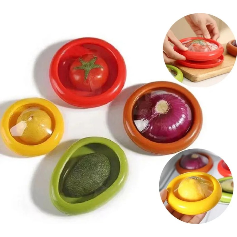 Fruit Vegetable Saver Containers Set Clear Lid Sealed Keepers For Avocado Tomato Onion Lemon Reusa 1