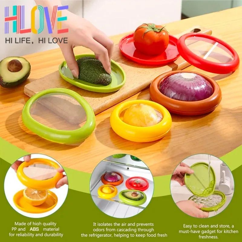 Fruit Vegetable Saver Containers Set Clear Lid Sealed Keepers For Avocado Tomato Onion Lemon Reusa 3