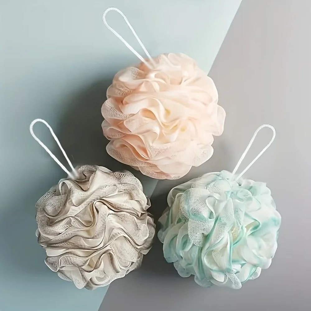 Luxury Shower Loofah Bath Sponge Super Soft Exfoliating Body Pouf Rich Lathering Shower Ball With H 0