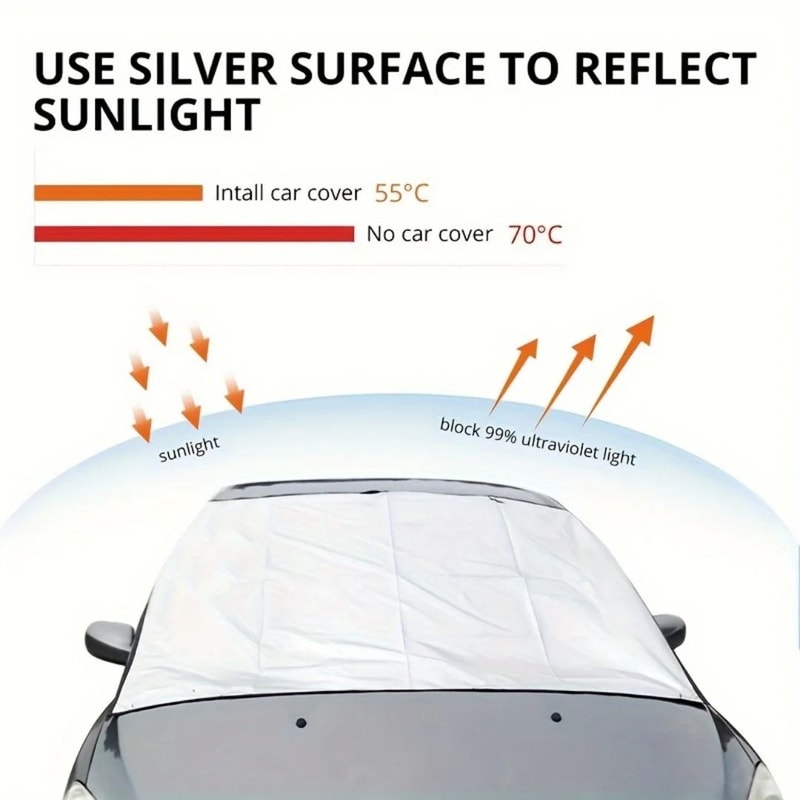 Universal Windshield Snow Cover For Cars SUVs Ice Frost Rain Sun Shield NoScrape Winter Windshiel 5
