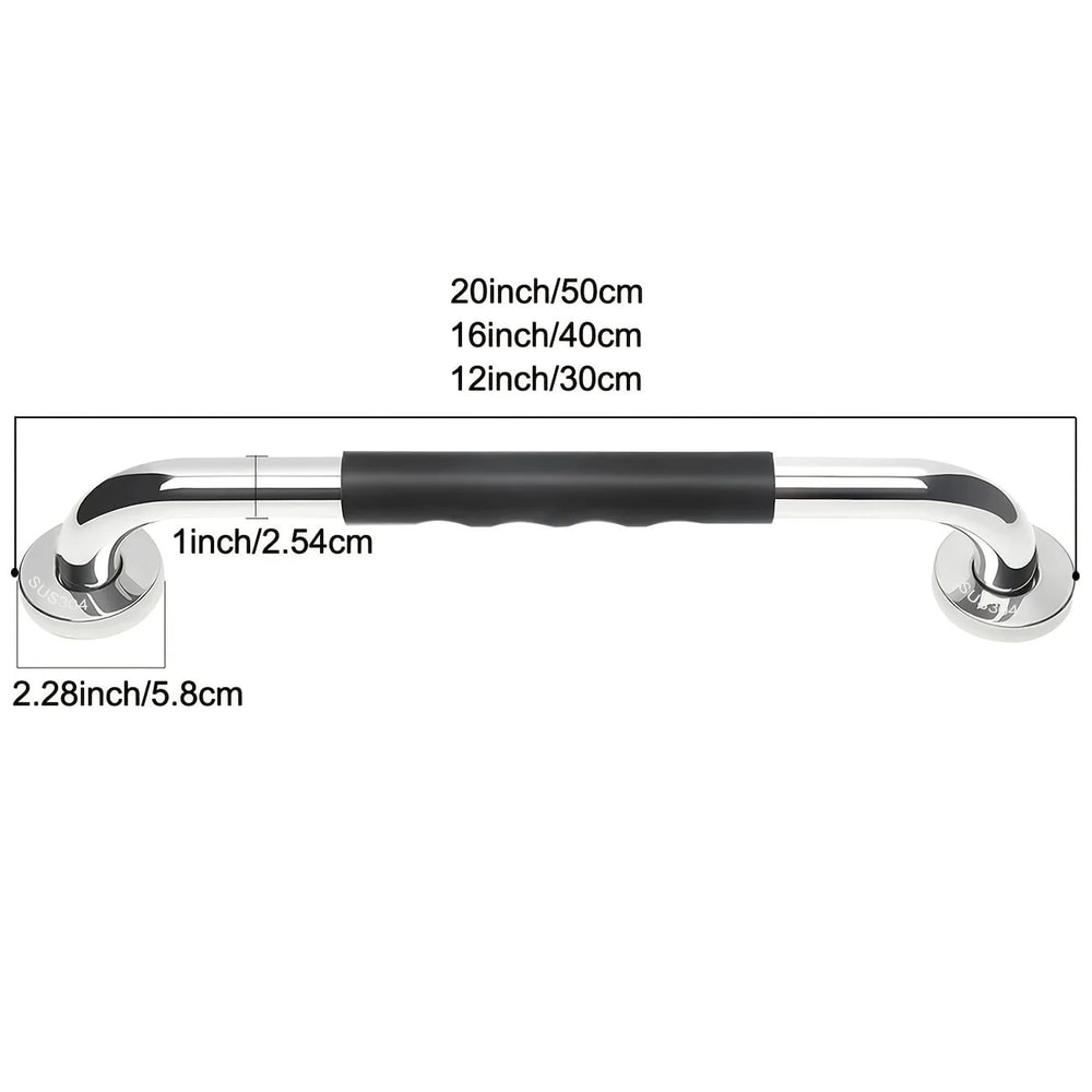 2 Pcs Stainless Steel Bathroom Grab Bar For Shower Toilet HeavyDuty NonSlip Safety Handle Secure W 1