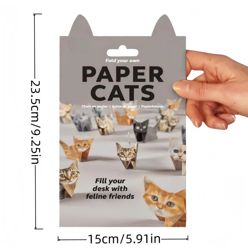 Cute Cat Origami Kit For Adults Kids DIY Paper Folding Craft Gift For Cat Lovers Home Decor Stres 1