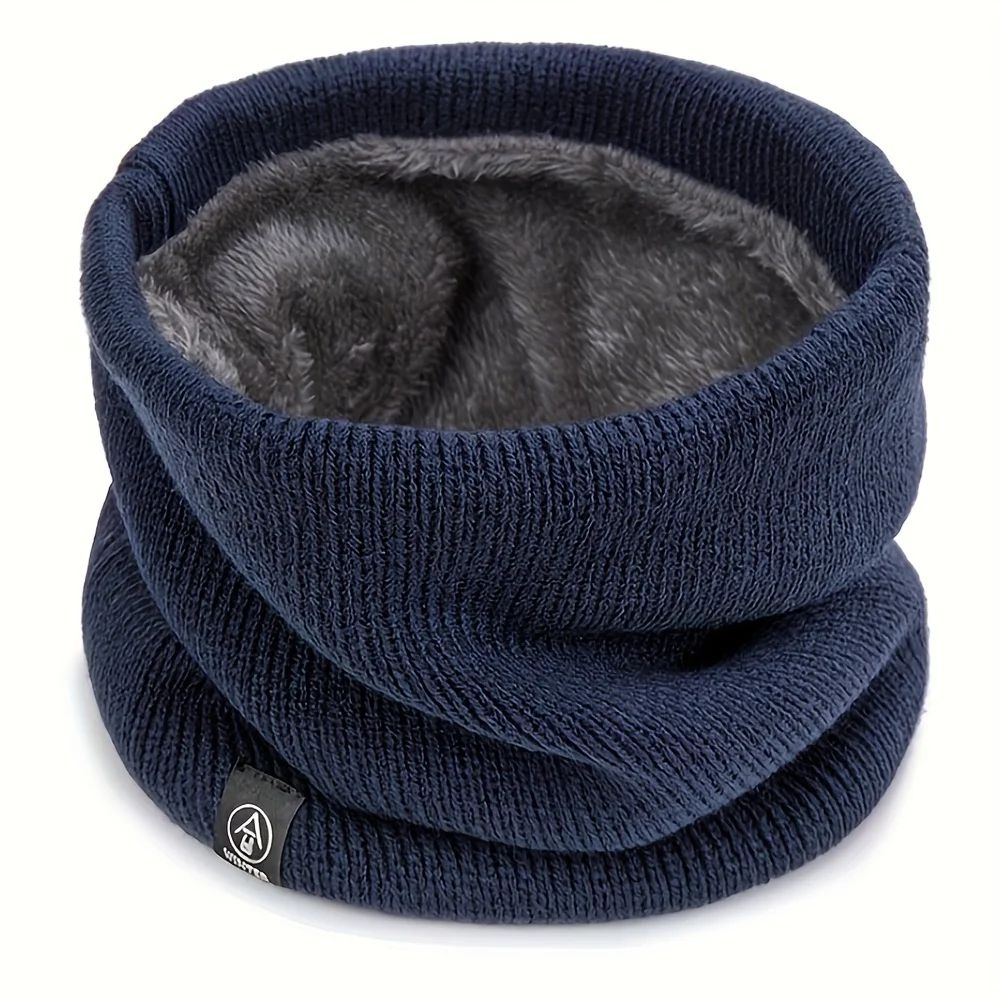 Winter Knit Scarf With BuiltIn Face Mask Thick Warm Neck Gaiter For Skiing Snowboarding Hiking Win 4