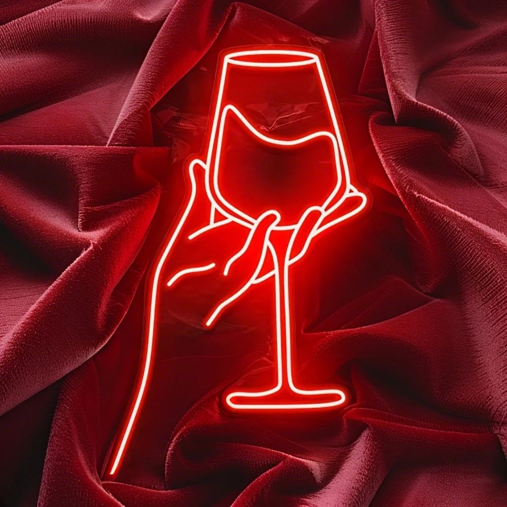 Cheers Wine Glasses LED Neon Sign Dimmable USB Wall Light For Home Bar Bedroom Decor Party Ambienc 0