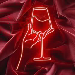 cheers wine glasses led neon sign – dimmable usb wall light for home bar, bedroom decor, party ambience glow