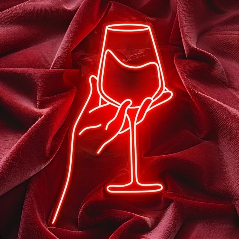 Cheers Wine Glasses LED Neon Sign Dimmable USB Wall Light For Home Bar Bedroom Decor Party Ambienc 0