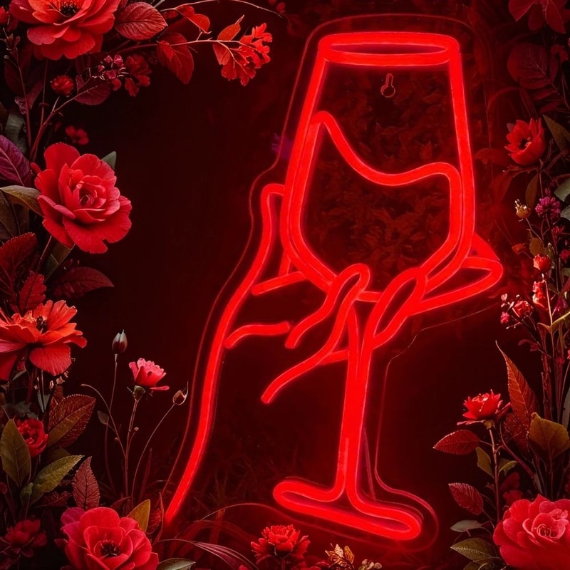 Cheers Wine Glasses LED Neon Sign Dimmable USB Wall Light For Home Bar Bedroom Decor Party Ambienc 3